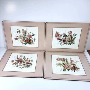 Pimpernel Placemats Floral Bouquet Set of 4 Pink Border Made in England …
